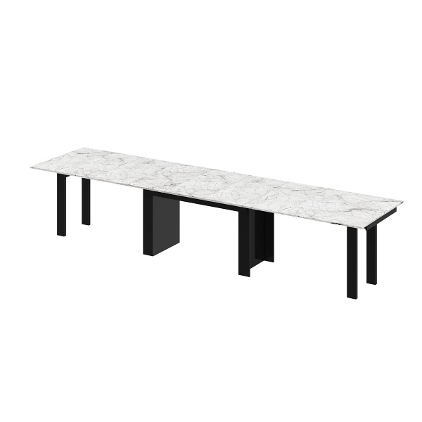 Stół rozkłady MAGRO 170 - Wariant Kolorystyczny: Venatino White HG+Czarny HG - Hubertus